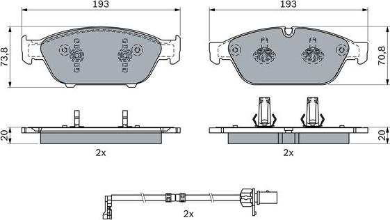 BOSCH 0 986 494 987 - Тормозные колодки, дисковые, комплект unicars.by