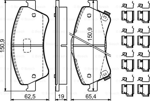 BOSCH 0 986 494 932 - Тормозные колодки, дисковые, комплект unicars.by