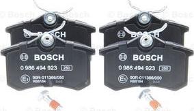 BOSCH 0 986 494 923 - Тормозные колодки, дисковые, комплект unicars.by