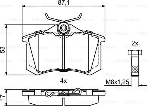 BOSCH 0 986 494 923 - Тормозные колодки, дисковые, комплект unicars.by