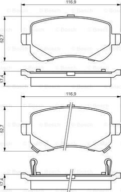 BOSCH 0 986 494 496 - Тормозные колодки, дисковые, комплект unicars.by