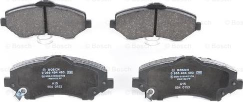 BOSCH 0 986 494 493 - Тормозные колодки, дисковые, комплект unicars.by