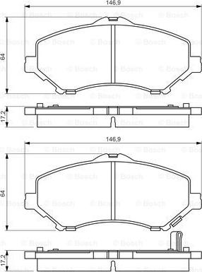 BOSCH 0 986 494 493 - Тормозные колодки, дисковые, комплект unicars.by