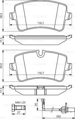 BOSCH 0 986 494 446 - Тормозные колодки, дисковые, комплект unicars.by