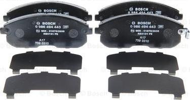 BOSCH 0 986 494 443 - Тормозные колодки, дисковые, комплект unicars.by