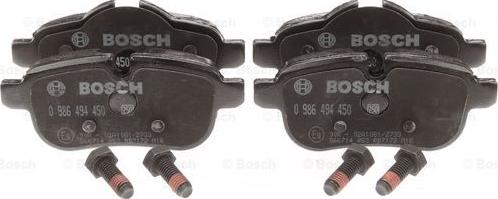 BOSCH 0 986 494 450 - Тормозные колодки, дисковые, комплект unicars.by