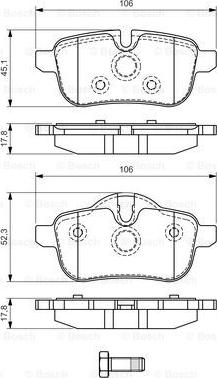 BOSCH 0 986 494 450 - Тормозные колодки, дисковые, комплект unicars.by