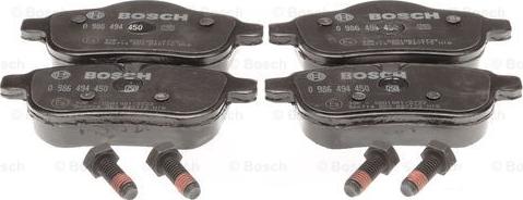 BOSCH 0 986 494 450 - Тормозные колодки, дисковые, комплект unicars.by