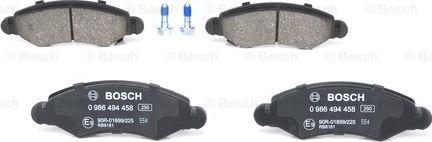 BOSCH 0 986 494 458 - Тормозные колодки, дисковые, комплект unicars.by