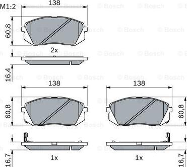 BOSCH 0 986 494 422 - Тормозные колодки, дисковые, комплект unicars.by