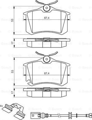 BOSCH 0 986 494 598 - Тормозные колодки, дисковые, комплект unicars.by