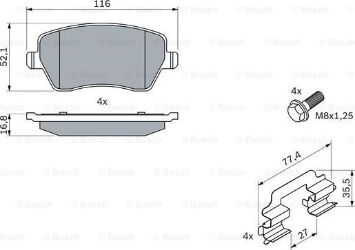 BOSCH 0 986 494 592 - Тормозные колодки, дисковые, комплект unicars.by