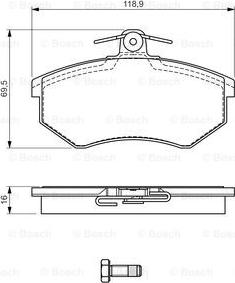 BOSCH 0 986 494 544 - Тормозные колодки, дисковые, комплект unicars.by