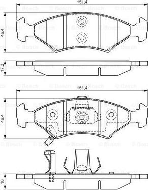 BOSCH 0 986 494 547 - Тормозные колодки, дисковые, комплект unicars.by