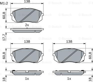 BOSCH 0 986 494 559 - Тормозные колодки, дисковые, комплект unicars.by