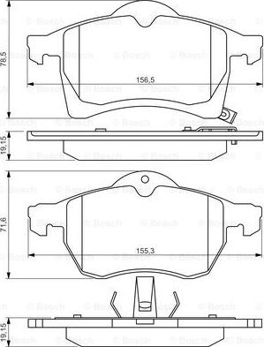 BOSCH 0 986 494 509 - Тормозные колодки, дисковые, комплект unicars.by