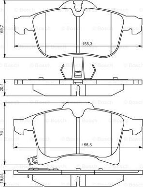 BOSCH 0 986 494 513 - Тормозные колодки, дисковые, комплект unicars.by