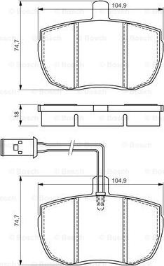 BOSCH 0 986 494 535 - Тормозные колодки, дисковые, комплект unicars.by