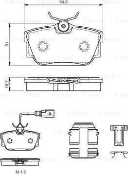 BOSCH 0 986 494 529 - Тормозные колодки, дисковые, комплект unicars.by