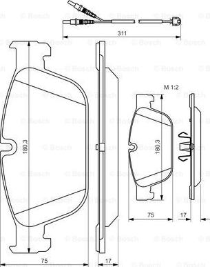 BOSCH 0 986 494 526 - Тормозные колодки, дисковые, комплект unicars.by