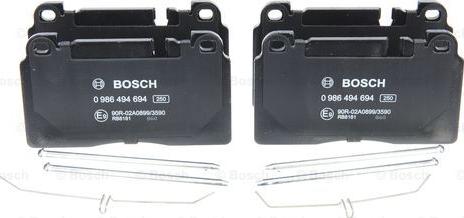 BOSCH 0 986 494 694 - Тормозные колодки, дисковые, комплект unicars.by