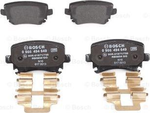 BOSCH 0 986 494 649 - Тормозные колодки, дисковые, комплект unicars.by