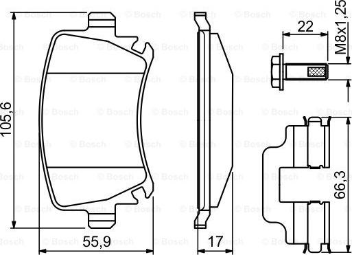 BOSCH 0 986 494 649 - Тормозные колодки, дисковые, комплект unicars.by