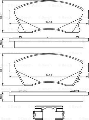 BOSCH 0 986 494 644 - Тормозные колодки, дисковые, комплект unicars.by