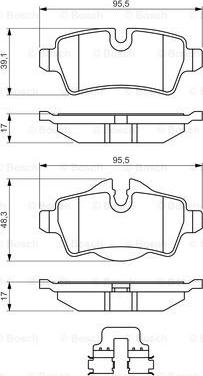 BOSCH 0 986 494 645 - Тормозные колодки, дисковые, комплект unicars.by