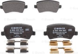 BOSCH 0 986 494 641 - Тормозные колодки, дисковые, комплект unicars.by