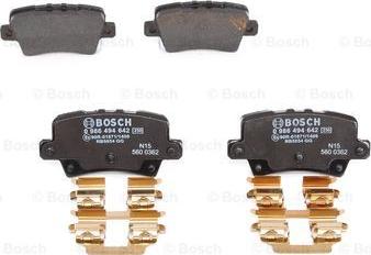 BOSCH 0 986 494 642 - Тормозные колодки, дисковые, комплект unicars.by