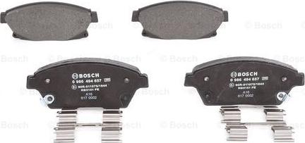 BOSCH 0 986 494 657 - Тормозные колодки, дисковые, комплект unicars.by