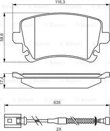 BOSCH 0 986 494 669 - Тормозные колодки, дисковые, комплект unicars.by