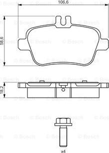 BOSCH 0 986 494 664 - Тормозные колодки, дисковые, комплект unicars.by