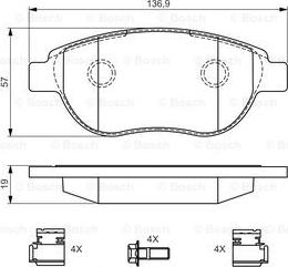 BOSCH 0 986 494 602 - Тормозные колодки, дисковые, комплект unicars.by