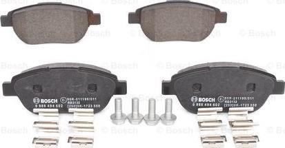 BOSCH 0 986 494 602 - Тормозные колодки, дисковые, комплект unicars.by