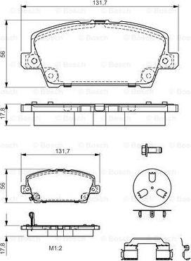 BOSCH 0 986 494 611 - Тормозные колодки, дисковые, комплект unicars.by