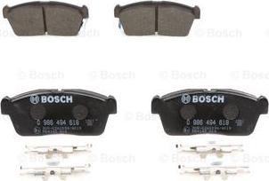 BOSCH 0 986 494 618 - Тормозные колодки, дисковые, комплект unicars.by