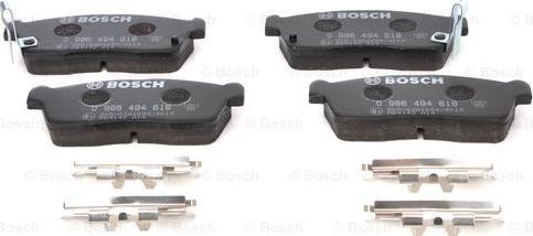 BOSCH 0 986 494 618 - Тормозные колодки, дисковые, комплект unicars.by