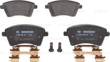 BOSCH 0 986 494 612 - Тормозные колодки, дисковые, комплект unicars.by