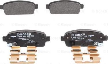 BOSCH 0 986 494 634 - Тормозные колодки, дисковые, комплект unicars.by