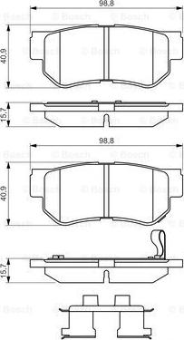 BOSCH 0 986 494 635 - Тормозные колодки, дисковые, комплект unicars.by