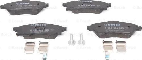 BOSCH 0 986 494 625 - Тормозные колодки, дисковые, комплект unicars.by