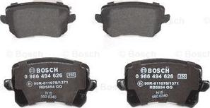 BOSCH 0 986 494 626 - Тормозные колодки, дисковые, комплект unicars.by