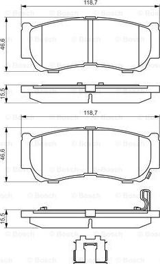 BOSCH 0 986 494 628 - Тормозные колодки, дисковые, комплект unicars.by