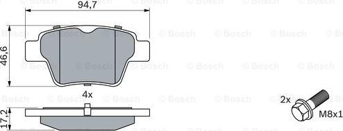 BOSCH 0 986 494 099 - Тормозные колодки, дисковые, комплект unicars.by