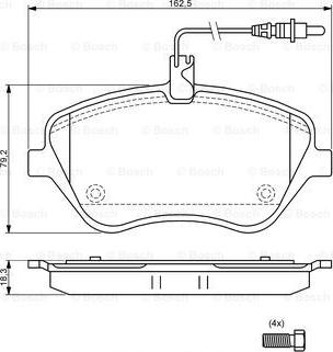 BOSCH 0 986 494 098 - Тормозные колодки, дисковые, комплект unicars.by