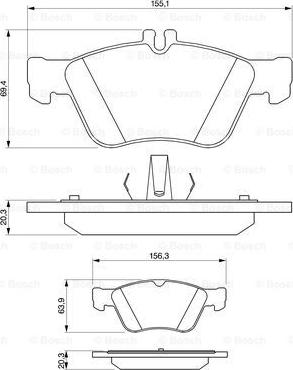 BOSCH 0 986 494 001 - Тормозные колодки, дисковые, комплект unicars.by