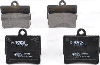 BOSCH 0 986 494 017 - Тормозные колодки, дисковые, комплект unicars.by