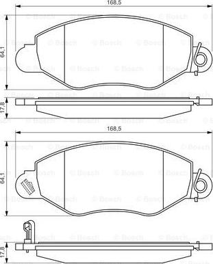 BOSCH 0 986 494 037 - Тормозные колодки, дисковые, комплект unicars.by